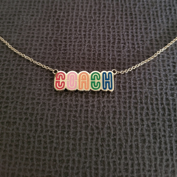 Coach Logo Retro☮️ Necklace - NIB - Picture 14 of 15
